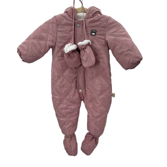 Murmurbear Pink Rose Fleece-Lined Quilted Snow Suit 18-24 Months - Picture 14 of 16